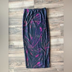 black and pink marble/ tie dye maxi skirt